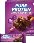 Pure Protein Candy Bar Bites Chocolate Almond Fudge 5g Protein Gluten Free Low Sugar 070 Oz 16 Pack Packaging May Vary