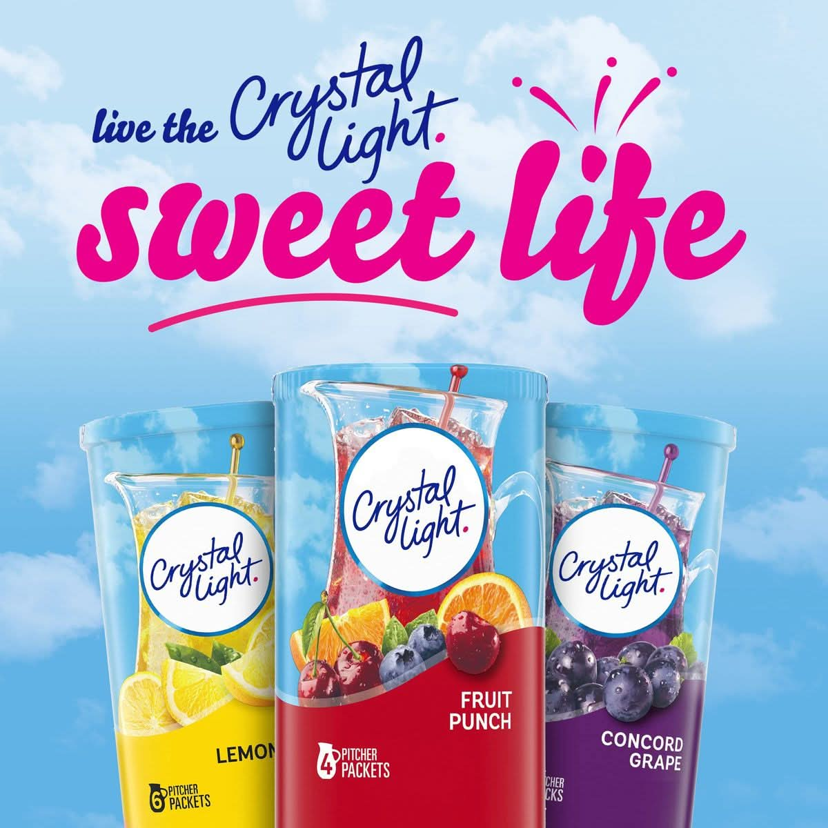 Crystal Light SugarFree Fruit Punch Low Calories Powdered Drink Mix 4 Count Pack of 12 Total48 Count Pitcher Packets