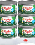 Chicken Of The Sea Chunk Light Tuna In Water 12 oz Can Pack of 6 with By The Cup Spatula Knife