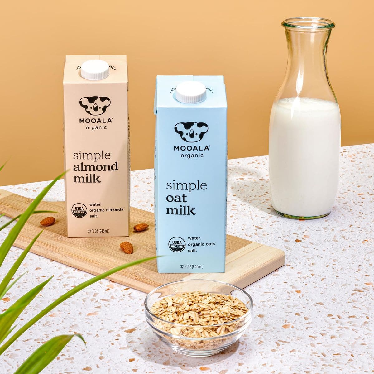 Mooala Organic Simple Oat Milk 32oz  3 Ingredient Shelf Stable No Gums No Oils No Fillers NonGMO No Additives Dairy Free Plant Based Milk 6 pack