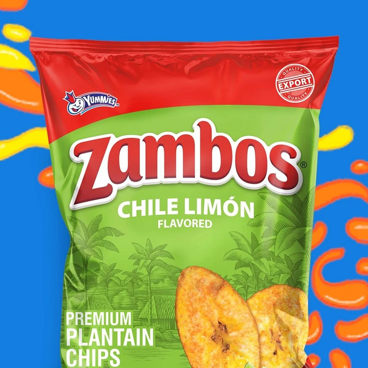 Zambos Plantain Chips Chile Limon 247 Oz Pack of 8