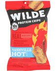 Nashville Hot Chicken Chips by Wilde Chips, Thin and Crispy, High Protein, Keto, Made with Real Chicken 2.25oz Bag