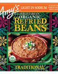 Amys Organic Refried Beans Canned Traditional Beans Light in Sodium Vegan Gluten Free and Vegetarian 154 Oz