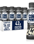 Core Power Fairlife Elite 42g High Protein Milk Shake Bottle Ready To Drink for Workout Recovery kosher Liquid Vanilla 14 Fl Oz Pack of 12