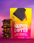 SkinnyDipped Dark Chocolate Salted Caramel Bites 2g Sugar per Piece Keto Friendly No Palm Oil Gluten Free 4 Pack