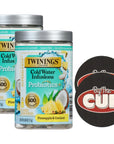 Twinings Cold Infuse Flavoured Cold Water Enhancer Probiotics Support Pineapple  Coconut Pack of 2 with By The Cup Coasters