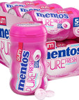 Mentos Pure Fresh SugarFree Chewing Gum with Xylitol Bubble Fresh Flavor Bubble Gum 50 Piece Bottle Bulk Pack of 6