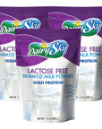 DairySky TriPack LactoseFree Milk Powder 24oz  Skim Powdered Milk  NonGMO FatFree for Baking  Coffee  Kosher Rich in Protein  Calcium  Perfect Liquid Milk Substitute  RBST HormoneFree