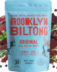 Brooklyn Biltong  Air Dried Grass Fed Beef Snack South African Beef Jerky  Whole30 Approved Paleo Keto Gluten Free Sugar Free Made in USA Original