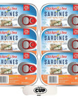 Chicken of the Sea Sardines In Oil  Lightly Smoked 375 oz Pack of 6 with By The Cup Toothpicks