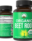 USDA Organic Beet Root Vegan Capsules. Beets Juice Powder Super Food Pills 1200 mg. Nitric Oxide Energy Boosting Beetroot Extract Capsules. Polyphenol Support Supplement for Women and Men