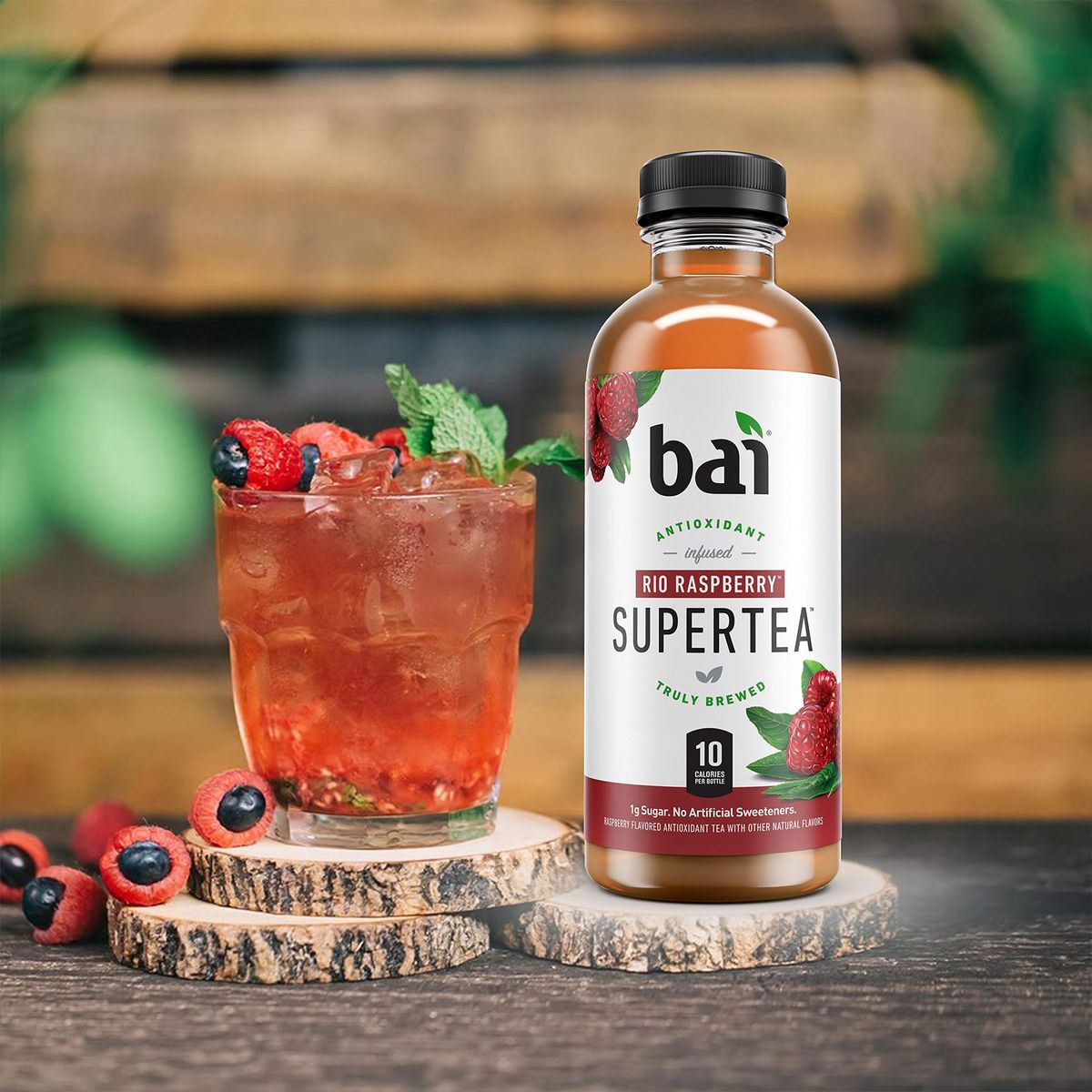 Bai Iced Tea Rio Raspberry Antioxidant Infused Supertea Crafted with Real Tea Black Tea White Tea 18 Fl Oz Pack of 12