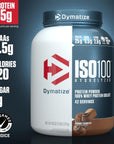 Dymatize ISO100 Hydrolyzed Protein Powder, 100% Whey Isolate Protein, 25g of Protein, 5.5g BCAAs, Gluten Free, Fast Absorbing, Easy Digesting, Gourmet Chocolate, 3 Pound