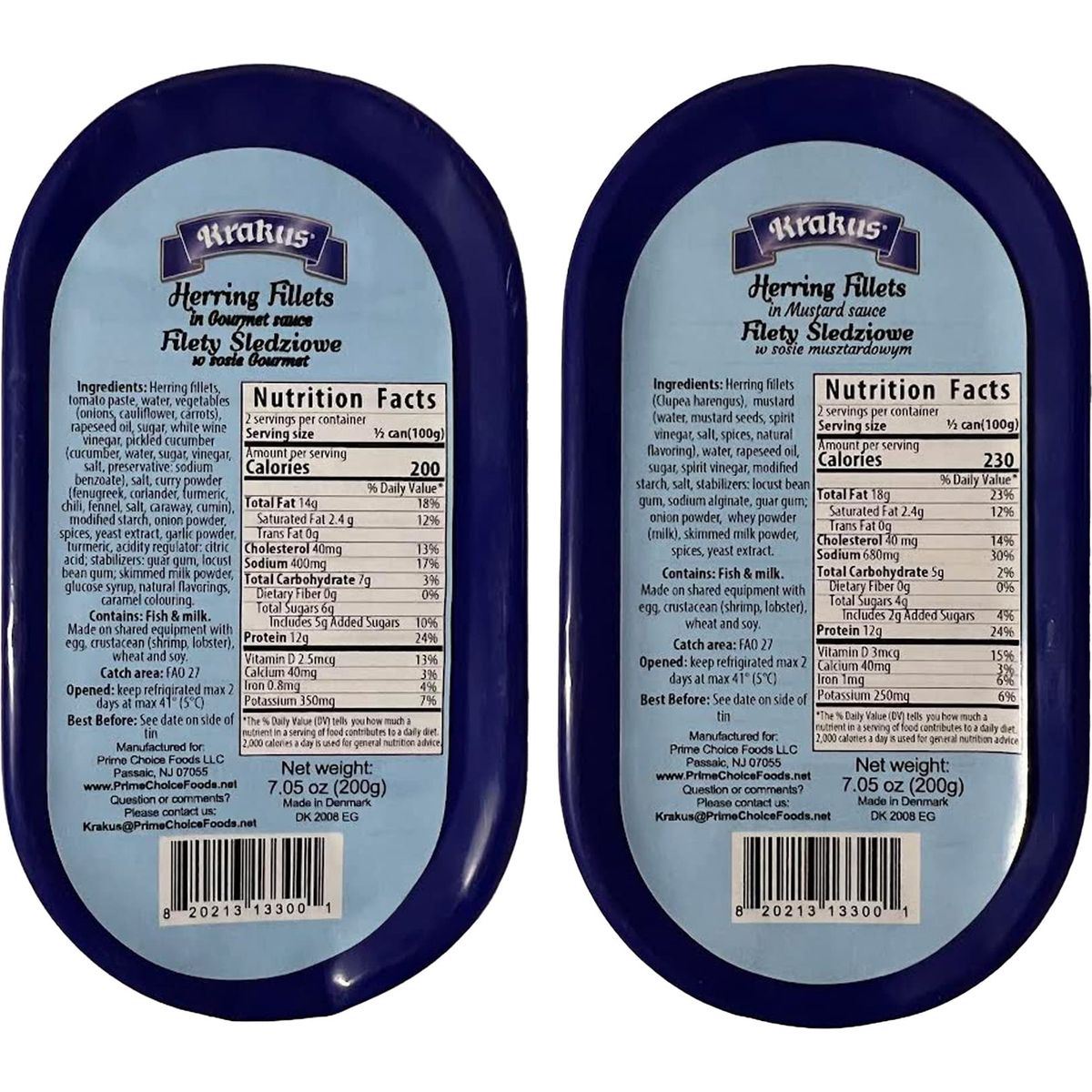 KRAKUS HERRING FILLETS in variety taste sauce tomato mustard gourmet pepper 705 oz 200g x 4 pack Variety taste PRODUCT OF POLAND