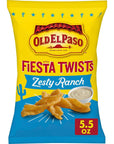 Old El Paso Fiesta Twists, Zesty Ranch, Crispy Corn Snacks, 5.5 oz