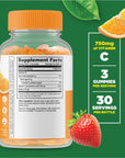 Lifeable Vitamin C - Great Tasting Natural Flavor Gummy Supplement - Vegetarian GMO-Free Chewable Vitamins - for Immune Support - 90 Gummies (750 mg)