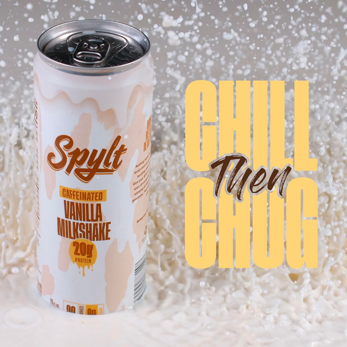 Spylt Caffeinated Vanilla Milkshake  20g Protein 60mg Caffeine Sugar Free Lactose Free Milk Protein Drink  12 Count 11 Fl Oz