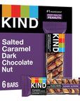 KIND Bars, Salted Caramel & Dark Chocolate Nut, Healthy Snacks, Gluten Free, Low Sugar, 6 Count