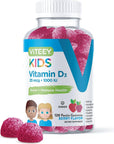 [120 Count] Vitamin D3 Gummies 25mcg 1000 IU Formulated for Kids - Bone Health, Immune Health, Joint Muscle Support - Dietary Supplement, Gelatin Free, Pectin Based - Berry Flavors Chewable Gummy