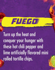 Takis Fuego Mini 25 pc / 1.23 oz Bite Size Multipack, Hot Chili Pepper & Lime Flavored Extreme Spicy Rolled Tortilla Chips