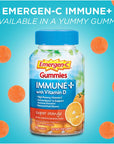 Emergen-C Immune+ Immune Gummies, Vitamin D plus 750 mg Vitamin C, Immune Support Dietary Supplement, Caffeine Free, Gluten Free, Super Orange Flavor - 45 Count