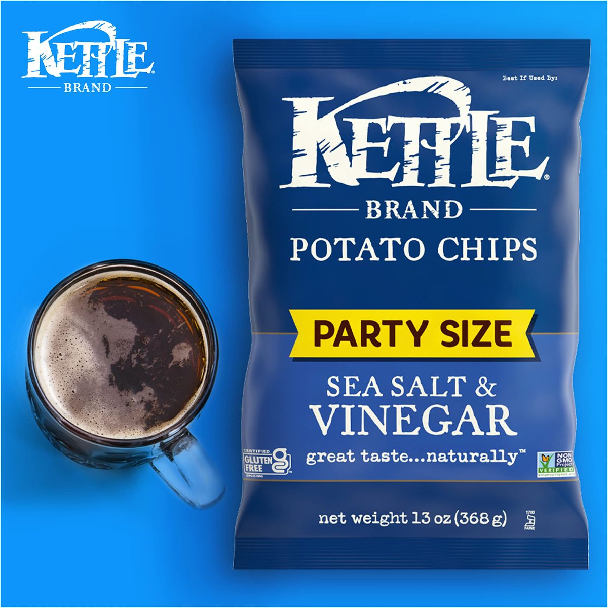 Kettle Brand Potato Chips Sea Salt  Vinegar Kettle Chips 13 Oz