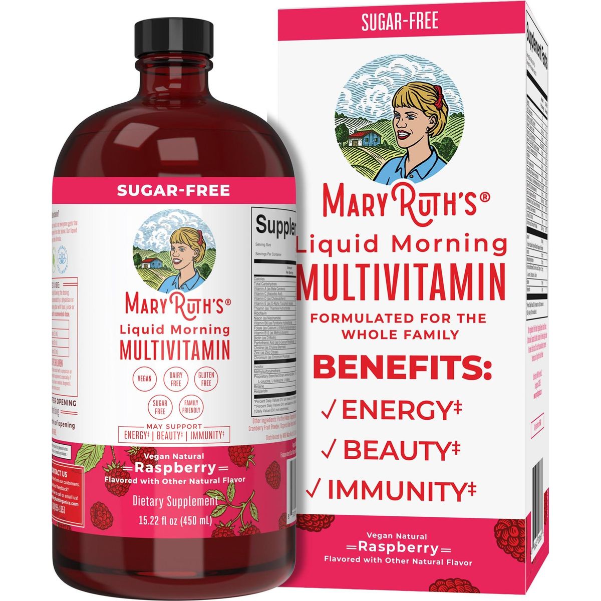 Multivitamin for Women, Men &amp; Kids by MaryRuth&#39;s | Liquid Morning Multivitamin | Mens, Womens Multivitamin| Vitamin A C D E B6 B12 Biotin Zinc | Beauty | Vegan | Non-GMO | Gluten Free | 15 Servings