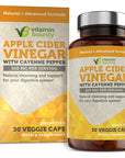 Vitamin Bounty Apple Cider Vinegar Capsules - Apple Cider Vinegar Pills with Cayenne Pepper Capsules Organic, Apple Cider Vinegar with Mother, ACV Capsules, Digestive Support - 510mg, 30 Capsules