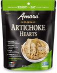 Amore Artichoke Hearts Vegan  Non GMO Certified ReadytoEat Herb Infused Vegetables In Resealable Bags 44 Ounce Pack of 10