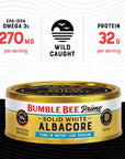 Bumble Bee Prime Solid White Albacore Tuna Low Sodium in Water 5 oz Cans Pack of 12  Premium Wild Caught Tuna  32g Protein per Serving  NonGMO Project Verified Gluten Free Kosher