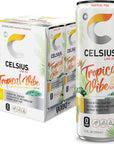 CELSIUS Sparkling Tropical Vibe Functional Essential Energy Drink 12 Fl Oz Pack of 24