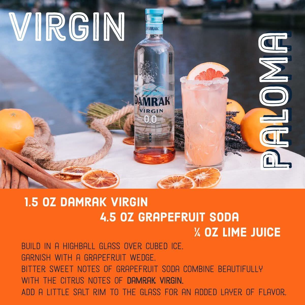 DAMRAK VIRGIN 00  Non Alcoholic Distilled Spirit  Highest Rated CitrusForward Gin Mocktails  Mix Delicious Non Alcoholic Cocktails