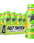 Fast Twitch Energy drink from Gatorade Tropical Mango 12oz Bottles 12 Pack 200mg Caffeine Zero Sugar Electrolytes