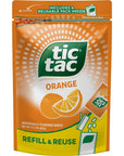 Tic Tac Resealable Refill Bag Bulk 172 Oz Orange Flavored Mints OnTheGo Refreshment Includes Empty Refillable Pack