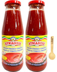 Strianese Tomato Passata Sauce from Italy 24 Fl Oz 680gPack of 2 Premium Italian Tomato Puree  Marinara Sauce Jars  Strained Crushed Tomatoes Perfect for Pizza and Pasta Sauce  Passata di Pomodoro  Bundle with Spoon by Florence Foods