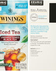 Twinings Iced Tea Unsweetened Black Tea KCup Pods for Keurig Caffeinated Refreshing Smooth Black Tea 24 Count Pack of 2