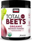 Force Factor Total Beets Organic Beetroot Powder Superfood to Boost Daily Nutrition USDA Organic Vegan GlutenFree and NonGMO Beet Supplement Unflavored 90 Servings