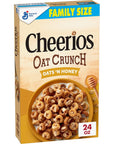 Cheerios Oat Crunch Oats & Honey Oat Breakfast Cereal, Family Size, 24 oz