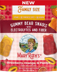 MaryRuth's Gummy Bears Snack with Electrolytes and Fiber | Fruit Flavored Gummy Candy Pack | Strawberry | Orange | Papaya | Vegan | Gluten Free | Non-GMO | Family Size | 240g