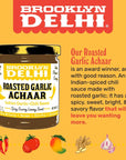 Brooklyn Delhi Roasted Garlic Achaar  Spicy Lemony Savory Sweet Flavor  Made with Indian Spices Red Chili Powder and Unrefined Cane Sugar  Vegan Nothing Artificial Pack of 2