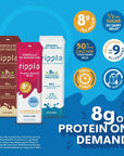 Ripple NonDairy Milk Chocolate Vegan Milk With 8g Pea Protein  Shelf Stable Single Serve Cartons  OnTheGo  NonGMO Plant Based Gluten Free  8 oz 12 Pack