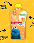 Earth's Best Organic Kids Snacks, Sesame Street Toddler Snacks, Organic Fruit Yogurt Smoothie for Toddlers 2 Years and Older, Peach Banana, 4.2 oz Resealable Pouch (Pack of 12)