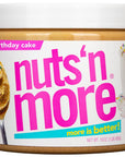 Nuts ‘N More Birthday Cake Peanut Butter Spread, Added Protein All Natural Snack, Low Carb, Low Sugar, Gluten Free, Non-GMO, High Protein Flavored Nut Butter (15 oz Jar)