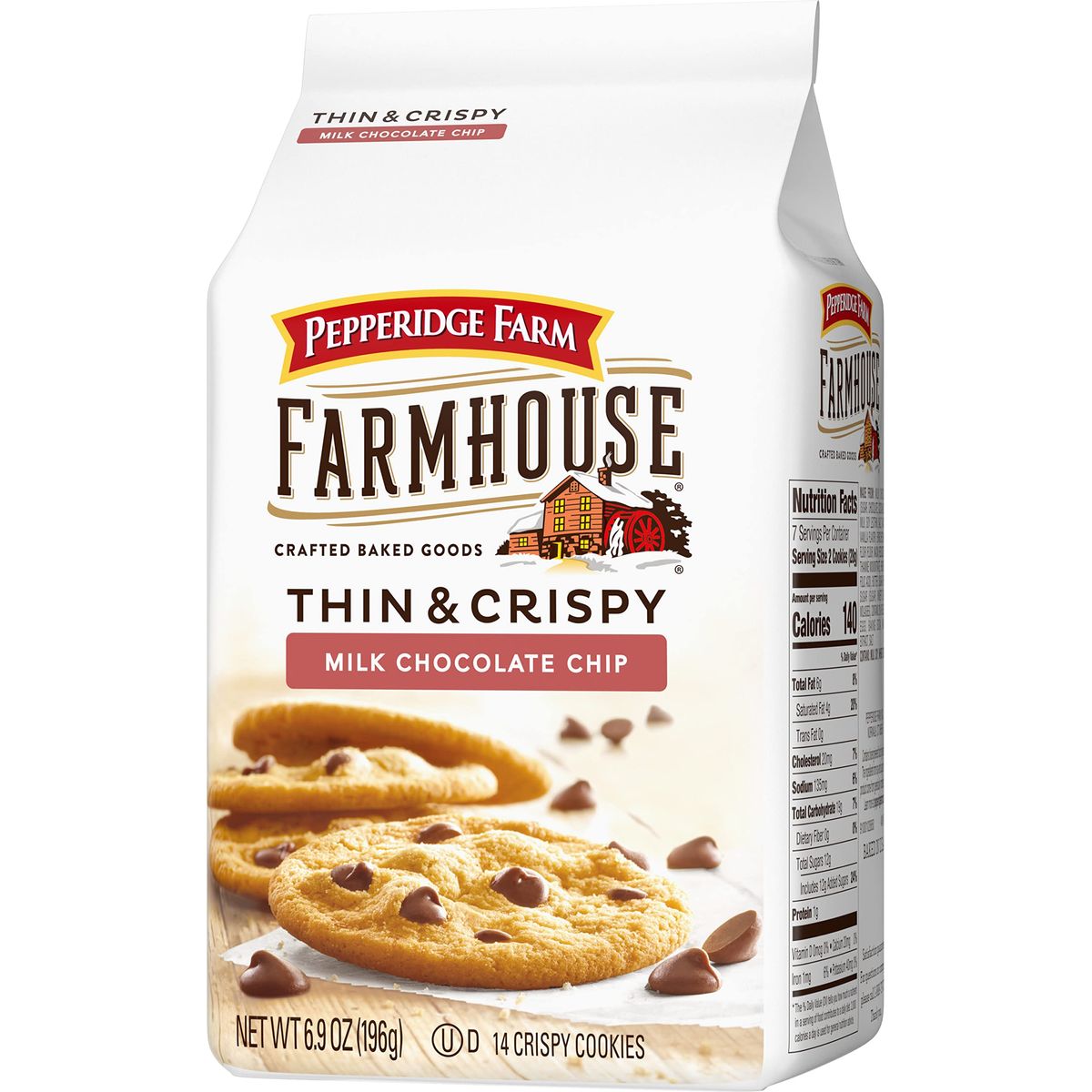 Pepperidge Farm Farmhouse Thin and Crispy Milk Chocolate Chip Cookies 69 OZ Bag 14 Cookies