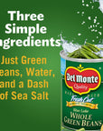 Del Monte Canned Whole Green Beans 145 Ounce Pack of 12