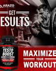 Arazo Nutrition TestoBoost Test Booster Supplement - Potent & Natural Herbal Pills - Boost Muscle Growth - Tribulus, Horny Goat Weed, Hawthorn, Zinc, Minerals