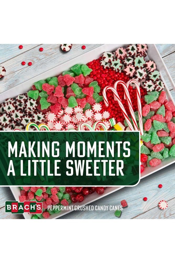 Brach&#39;s Peppermint Crushed Candy Canes, Holiday Baking Decorations, Perfect For Christmas Cookies, 10 Oz Bag