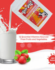 Deja Moo Sugar Free Powder Natural Milk Mix 12 oz Strawberry