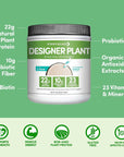 Designer Wellness, Designer Plant Meal Replacement, Pea Protein and Organic Sprouted Rice Protein Powder with Vitamins, Minerals, Healthy Fats, and Antioxidants, Madagascar Vanilla, 1.32 Pounds