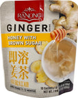 Ranong Tea Ginger Honey Drink with Brown Sugar 2 Packs 20 Sachets